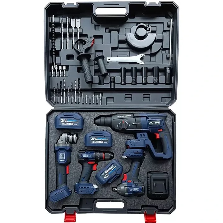 ست چهار عددی دریل شارژی اکتیو  مدل AC3224BL با 3عدد باتری ۲۱ ولت